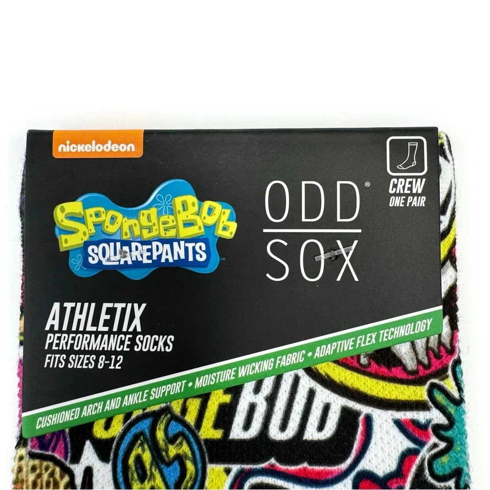 Odd Sox SpongeBob Athletic Crew Socks Mens Womens Nickelodeon Y2K Fun Gift